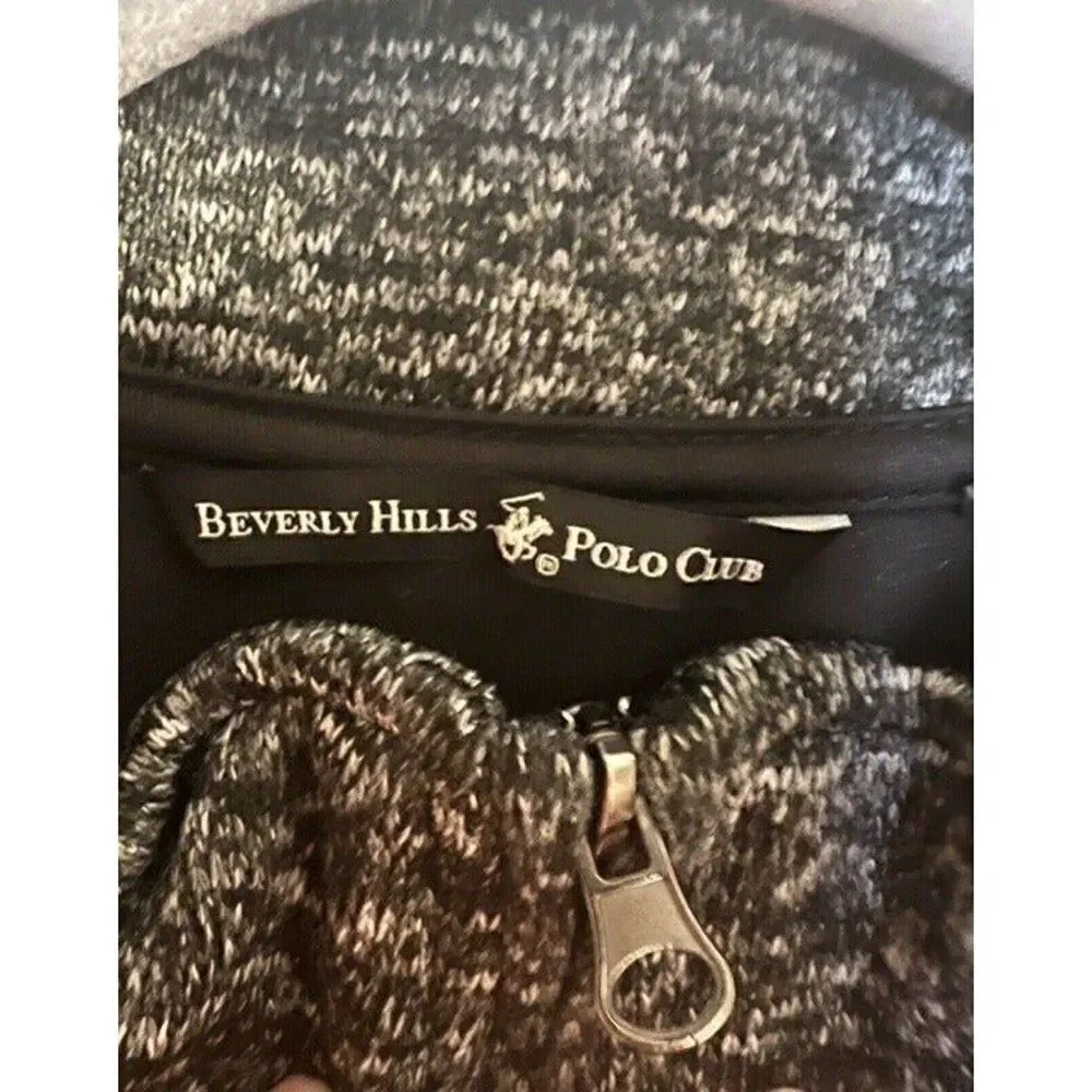 Beverly Hills Polo Club Mens Small Gray 1/4 Zip Long Sleeve Pullover Sweater
